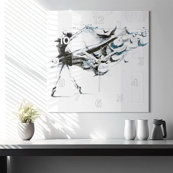 Horloge murale carrée Femme dansant le ballet