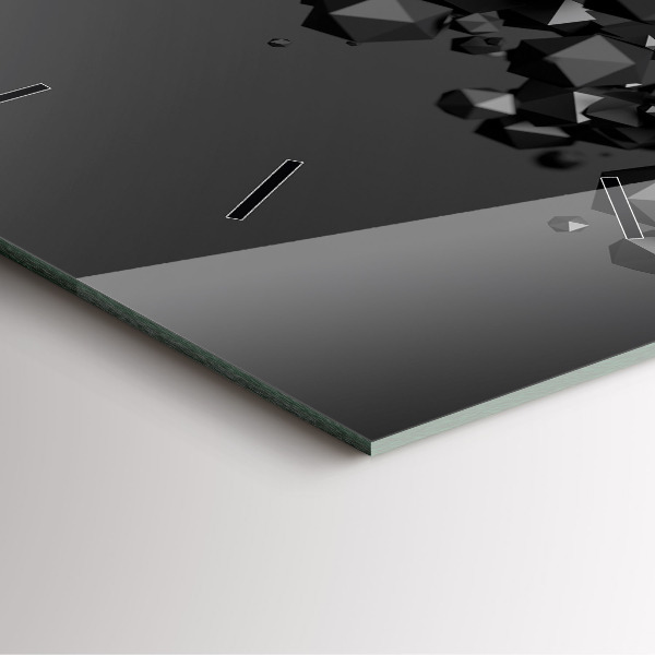 Horloge murale carrée Abstraction noire