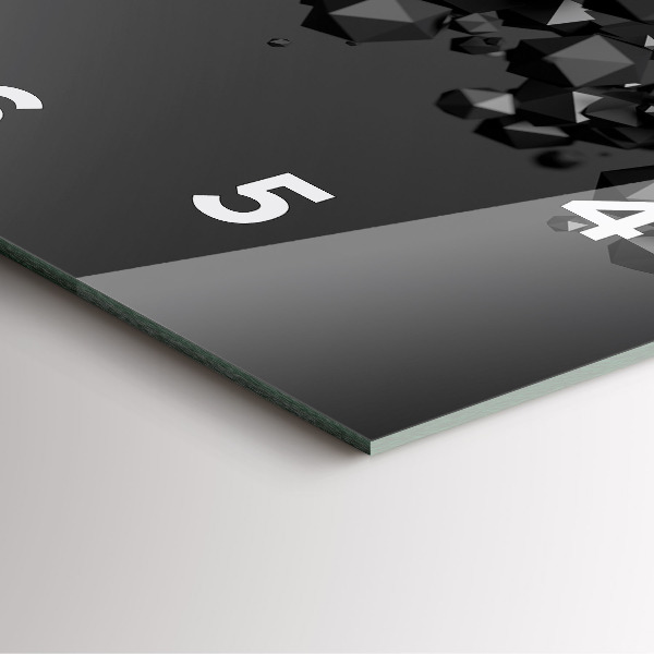 Horloge murale carrée Abstraction noire