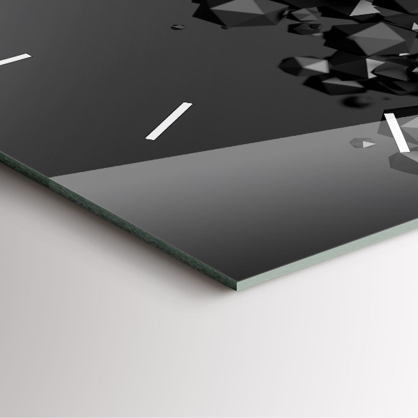 Horloge murale carrée Abstraction noire