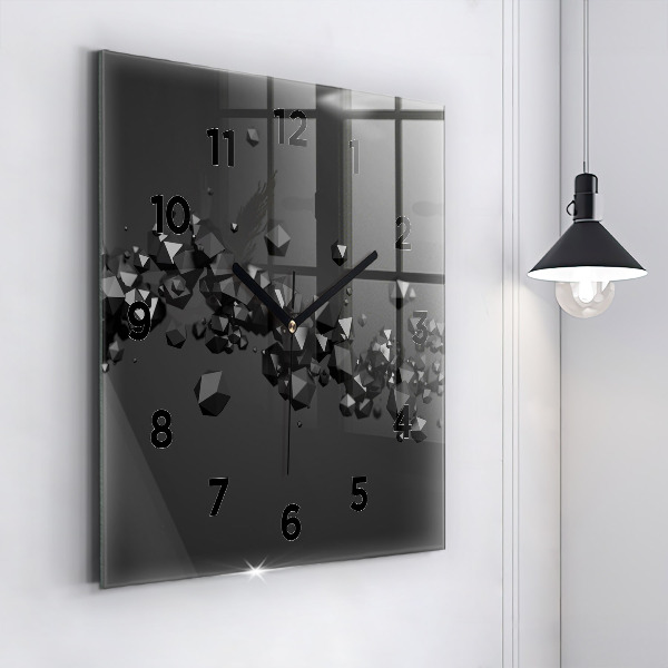 Horloge murale carrée Abstraction noire