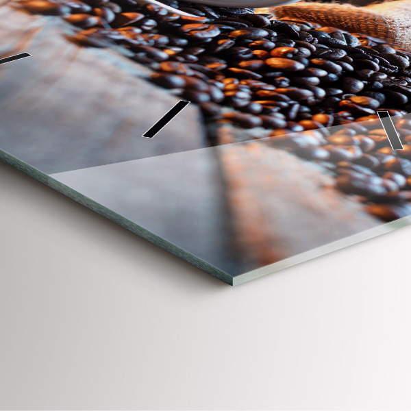 Horloge carrée en verre Une tasse de café