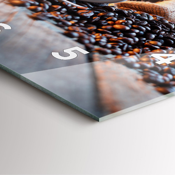 Horloge carrée en verre Une tasse de café