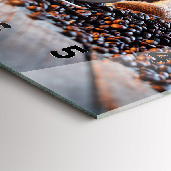 Horloge carrée en verre Une tasse de café