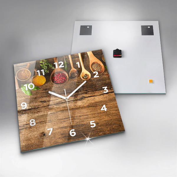 Horloge murale carrée 'Cuillères d''épices'