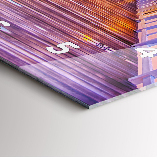 Horloge murale carrée Le pont du port le soir