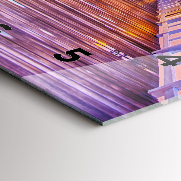 Horloge murale carrée Le pont du port le soir