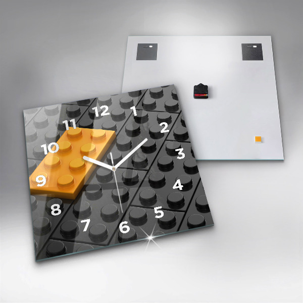 Horloge murale carrée Blocs de jouets