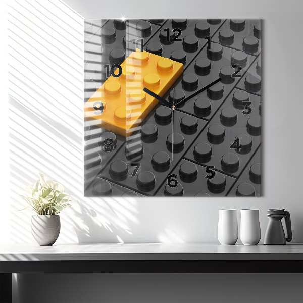 Horloge murale carrée Blocs de jouets