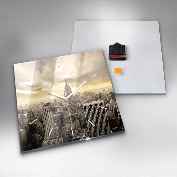 Horloge murale carrée Tours de New York