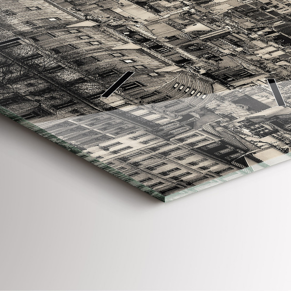 Horloge murale carrée Panorama paysager de Paris