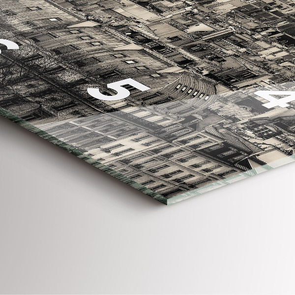 Horloge murale carrée Panorama paysager de Paris