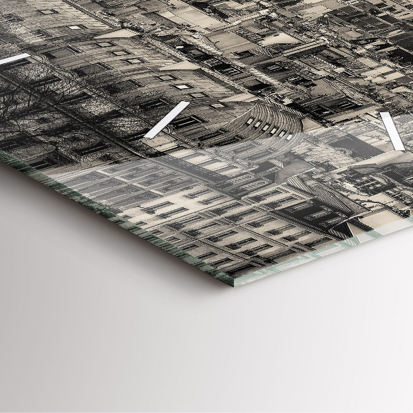 Horloge murale carrée Panorama paysager de Paris