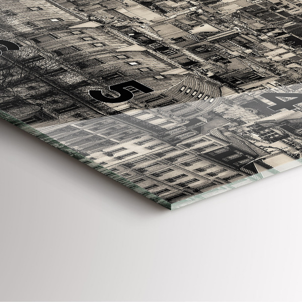 Horloge murale carrée Panorama paysager de Paris