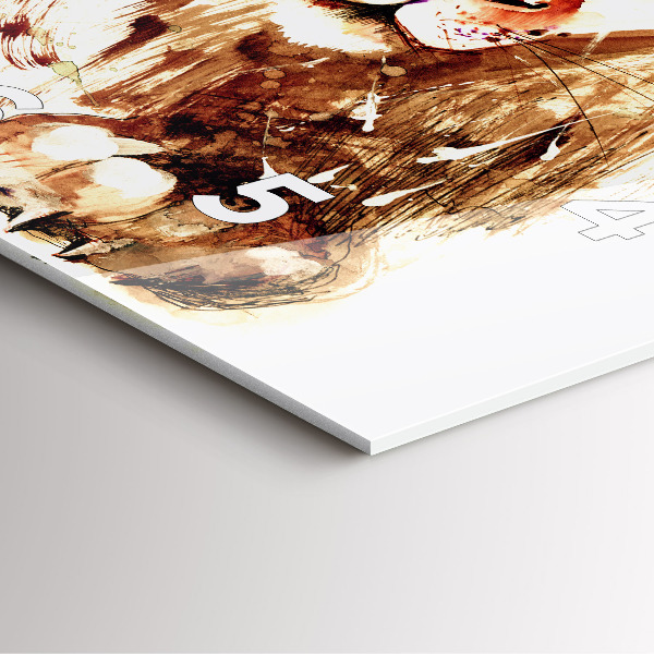 Horloge murale carrée 'Illustration d''un lion brun'