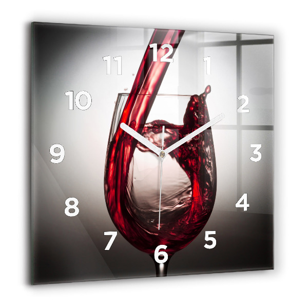 Horloge murale carrée Un verre de vin
