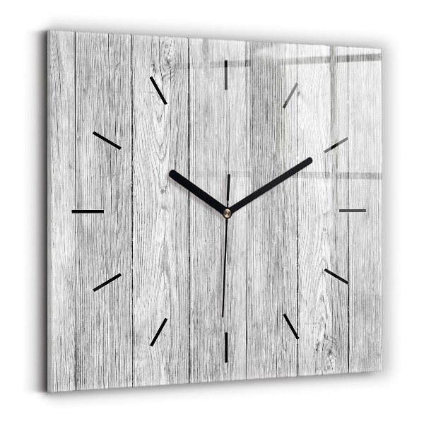 Horloge carrée en verre Panneaux en bois