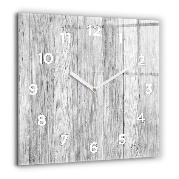 Horloge carrée en verre Panneaux en bois