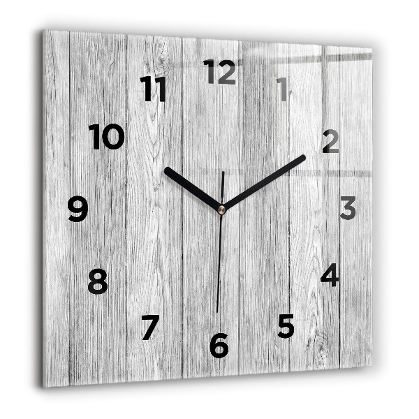 Horloge carrée en verre Panneaux en bois