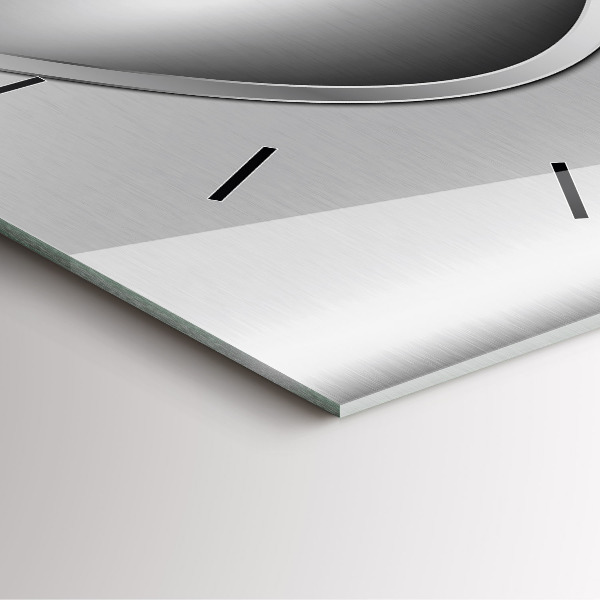 Pendule carrée en verre Abstraction en métal gris