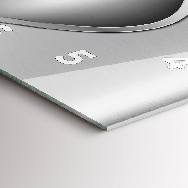 Pendule carrée en verre Abstraction en métal gris