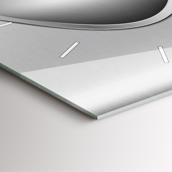 Pendule carrée en verre Abstraction en métal gris