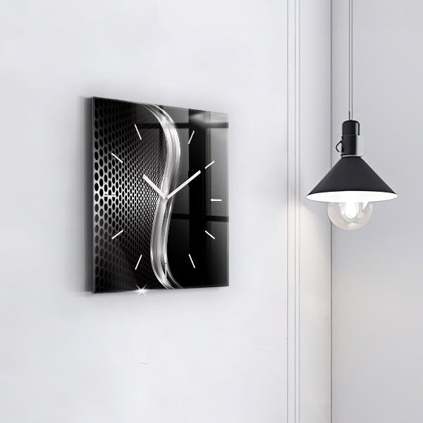 Horloge murale carrée Abstraction du black metal