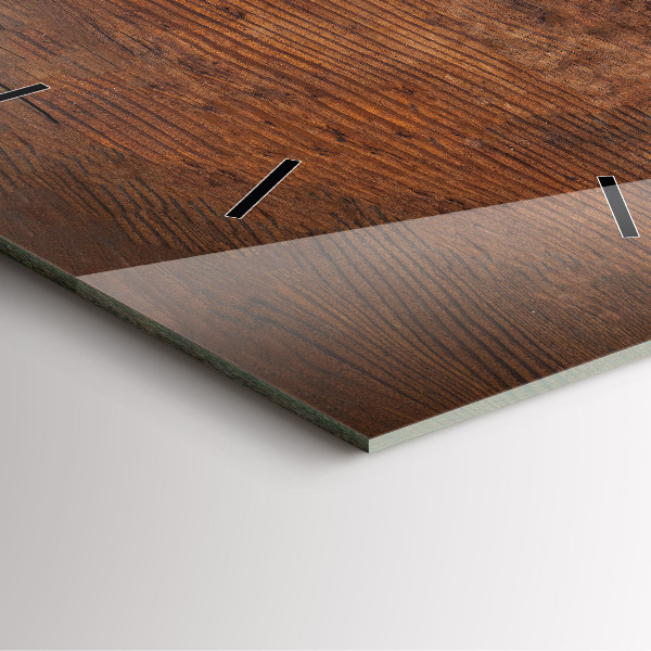 Pendule carrée en verre Vieux bois