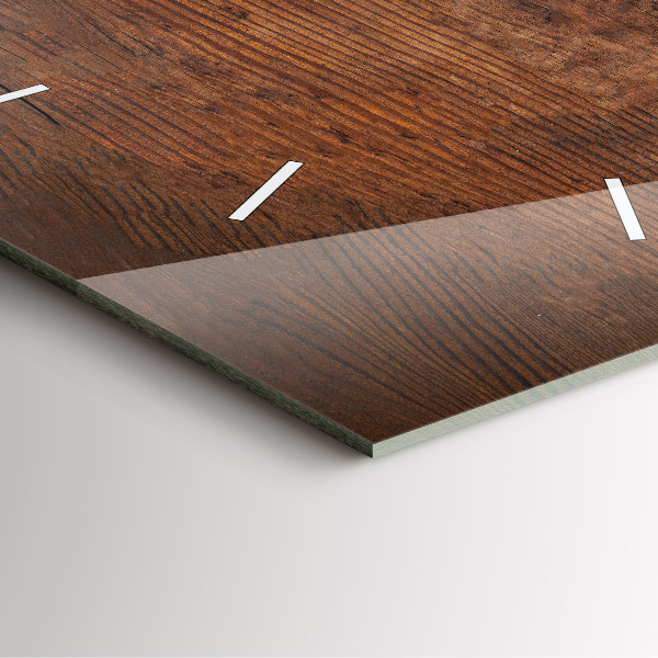 Pendule carrée en verre Vieux bois