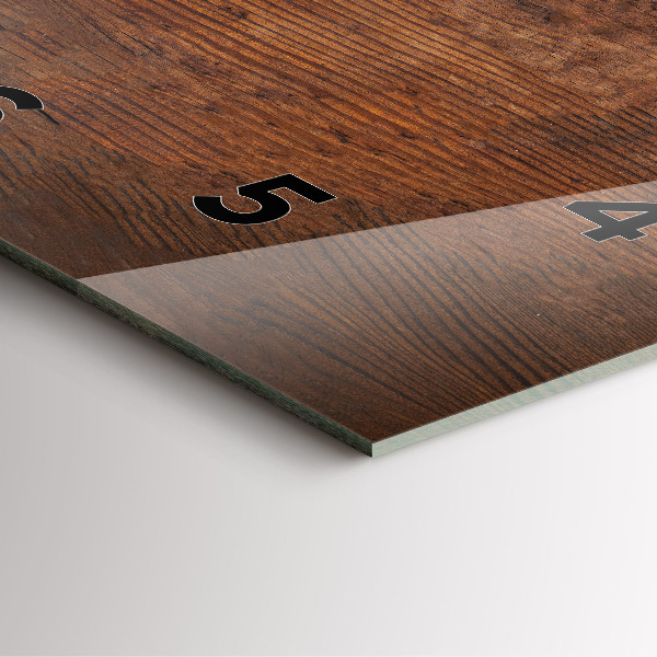 Pendule carrée en verre Vieux bois