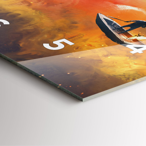 Horloge carrée en verre Peinture abstraite