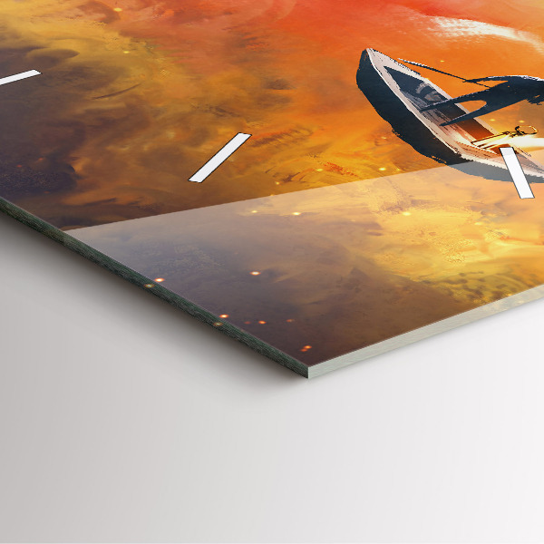 Horloge carrée en verre Peinture abstraite