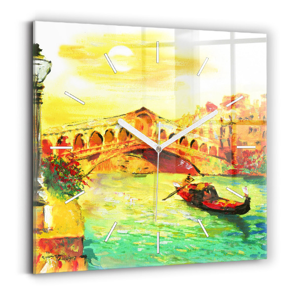 Horloge carrée en verre Pont du Rialto à Venise