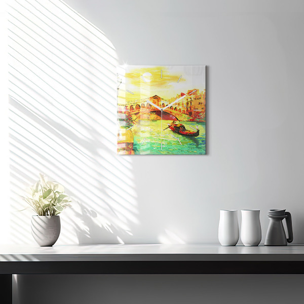 Horloge carrée en verre Pont du Rialto à Venise