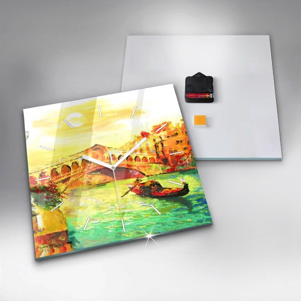 Horloge carrée en verre Pont du Rialto à Venise