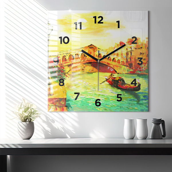 Horloge carrée en verre Pont du Rialto à Venise