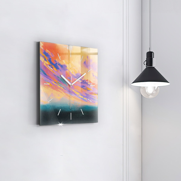 Horloge carrée en verre Amour platonique