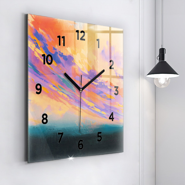 Horloge carrée en verre Amour platonique