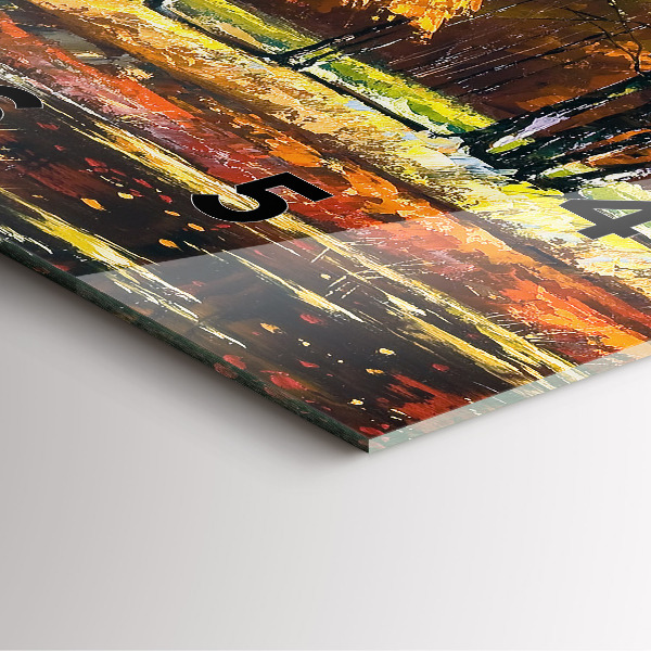 Horloge murale carrée 'Paysage d''automne avec une rivière'