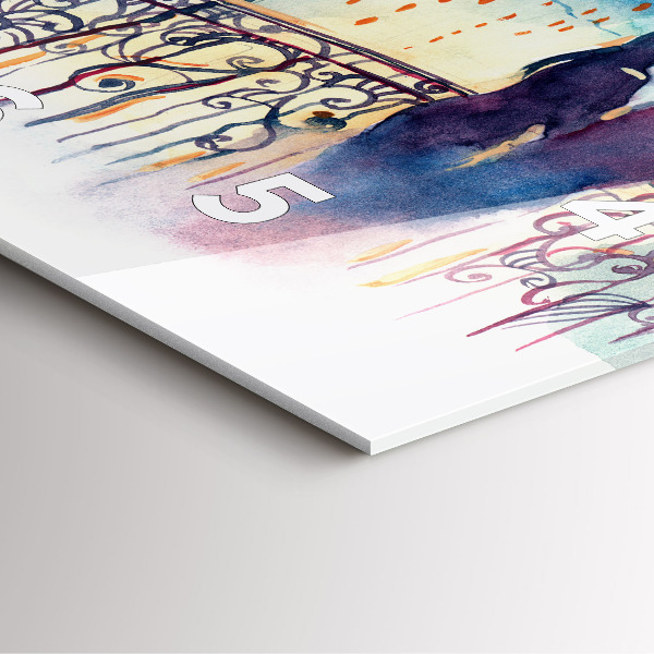 Horloge murale carrée 'Personnages à l''aquarelle'