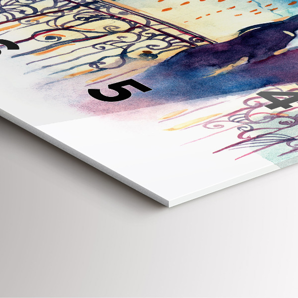 Horloge murale carrée 'Personnages à l''aquarelle'