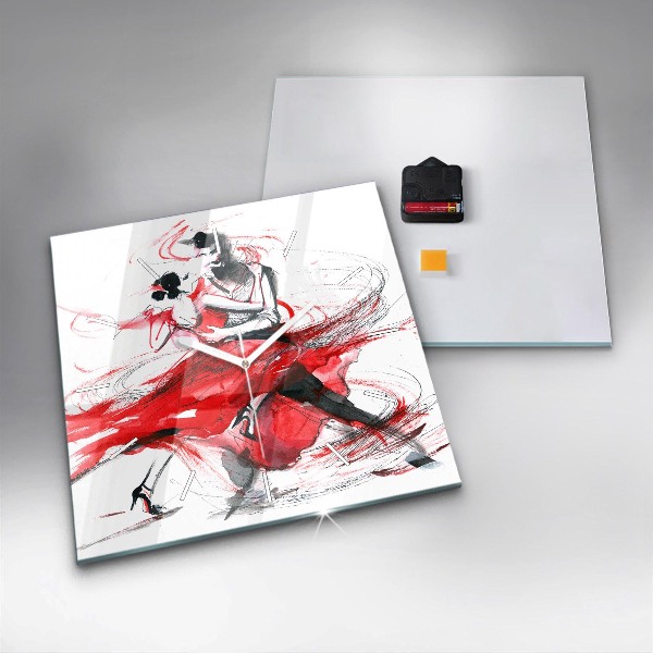 Horloge murale carrée Couple dansant