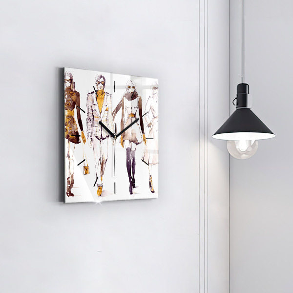 Horloge carrée en verre Femme et homme