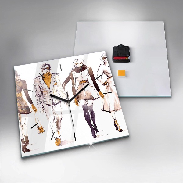 Horloge carrée en verre Femme et homme