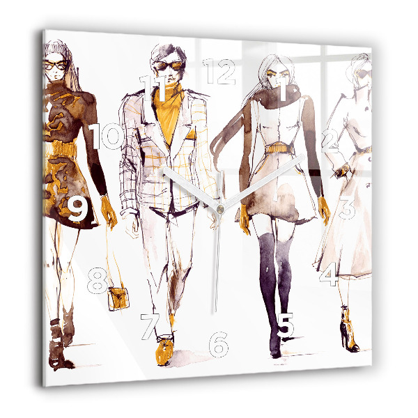 Horloge carrée en verre Femme et homme