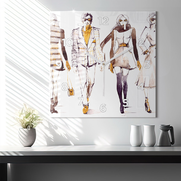 Horloge carrée en verre Femme et homme