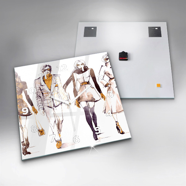 Horloge carrée en verre Femme et homme