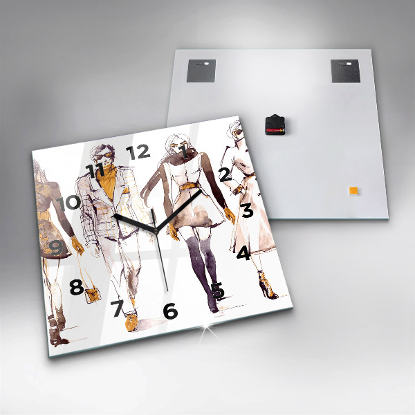 Horloge carrée en verre Femme et homme