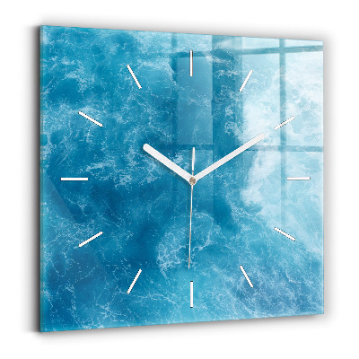 Horloge carrée en verre Eau de mer