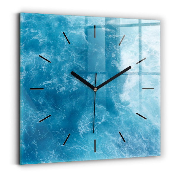 Horloge carrée en verre Eau de mer